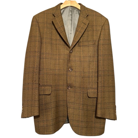 Burberry London for Barney’s NY Men’s Size 40R Tan Wool Tweed Sport Coat Blazer